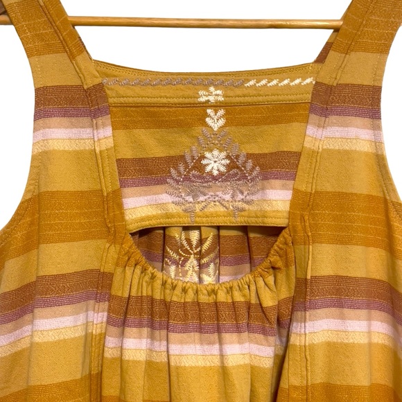 Free People Vintage Stripe Swing Top Tank Gold Combo Medium - Picture 8 of 15